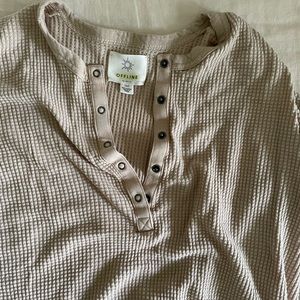 Aerie Long Sleeve Waffle Henley- Sz L